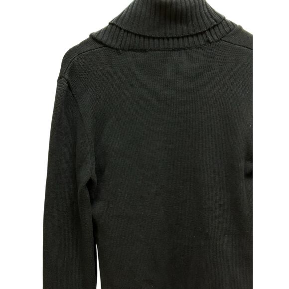 Chaps Black Shawl Collar Sweater‎ M Gold Accent Buttons - Picture 5 of 10